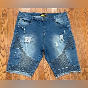 C D M G & Co
Blue Distressed Jean Shorts